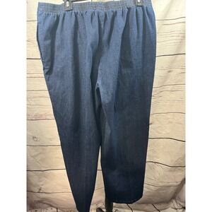 Alfred Dunner Women's Size 18 Blue Denim Elastic Waist Pull On Pants